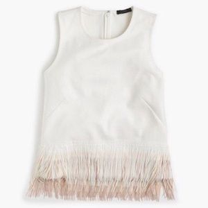 Jcrew fringe ivory and blush tank - size small