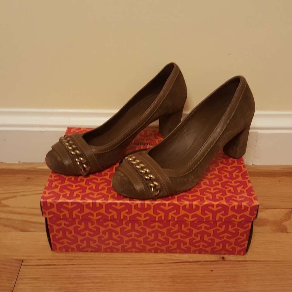 Suede mid heel Tory Burch shoes