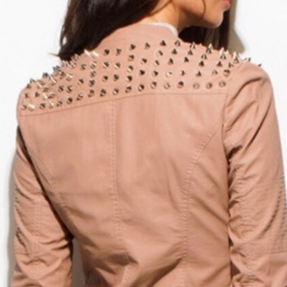 🌼NWT Chic Studded Mauve Motto Jacket - Picture 5 of 5