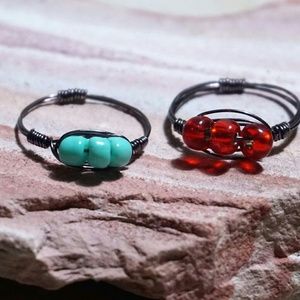 Dark bronze beaded ring