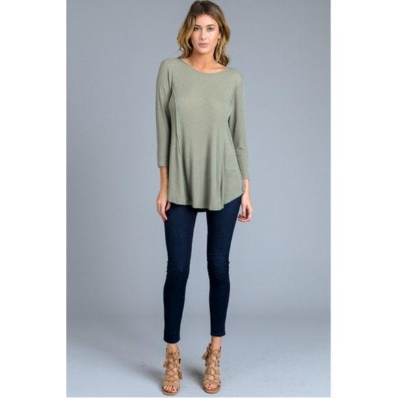 Long Sleeve OliveTunic Top - Picture 2 of 3