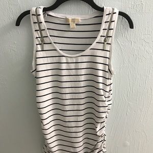 Michael Kors Sleeveless top white navy stripes M