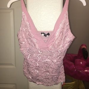 S bebe lace crop top