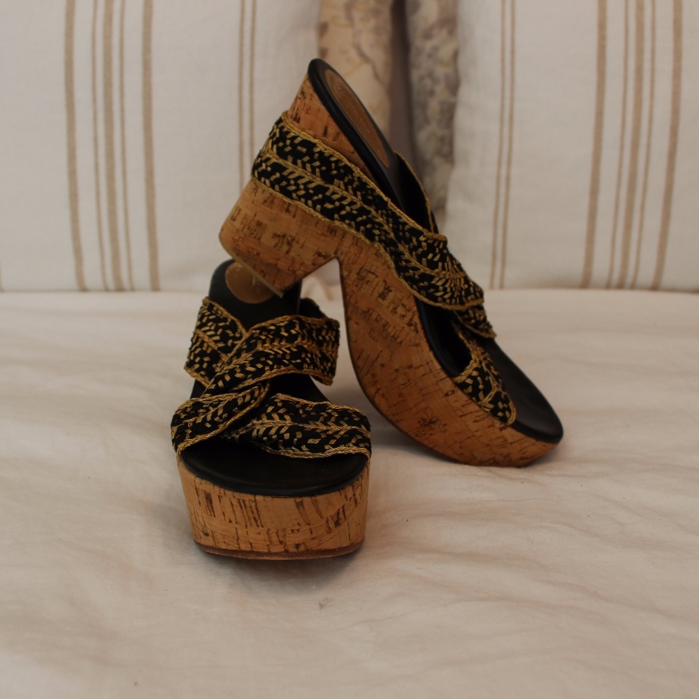 Donna Karan Cork Platforms