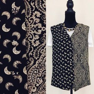 Vintage 80s Albert Nipon Black & White Moon Vest