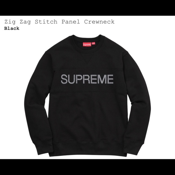 Supreme Zig Zag Stitch Panel Crewneck