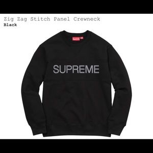 Supreme Zig Zag Stitch Panel Crewneck