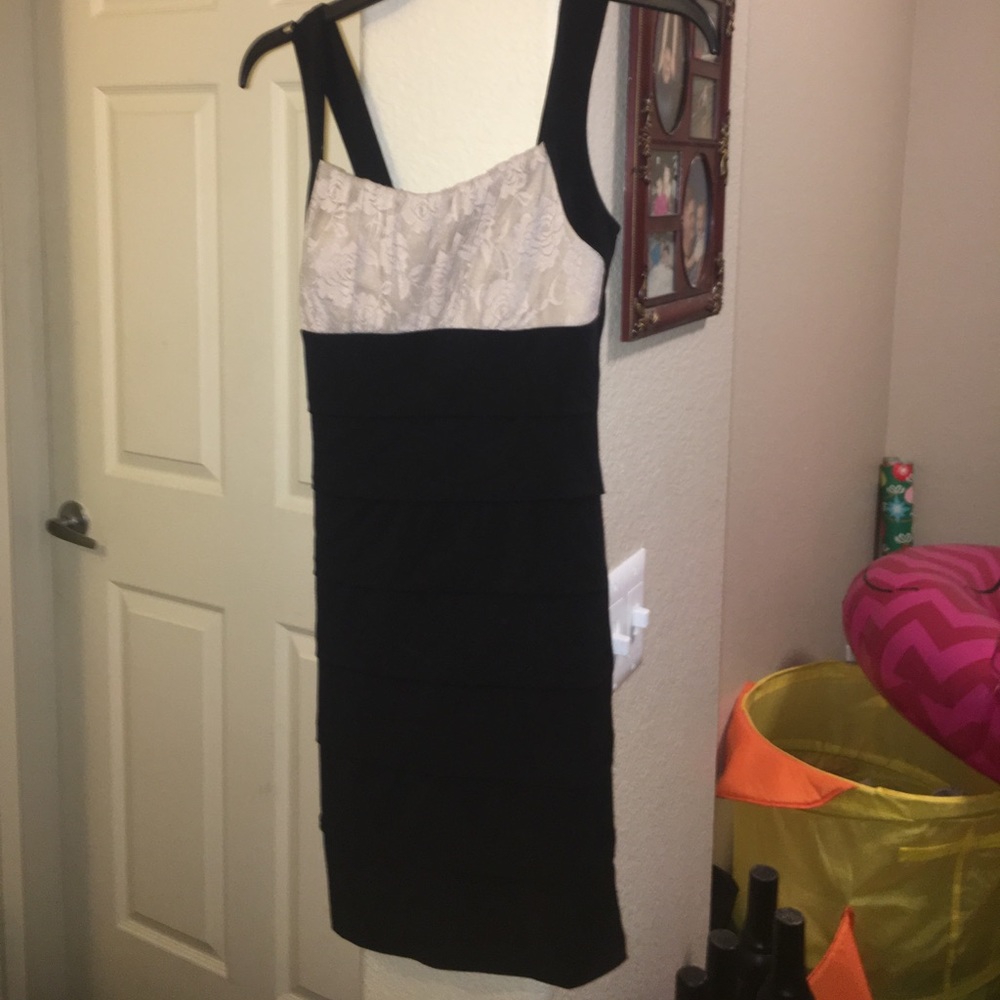 Black slick dress
