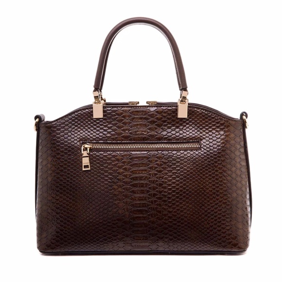 Brown The Peloma Crocodile Embossed Handbag - Picture 4 of 7