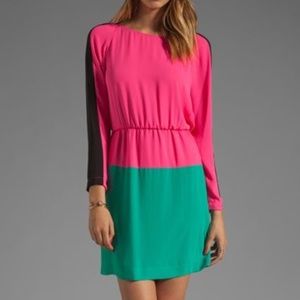 BCBG long sleeve color block dress