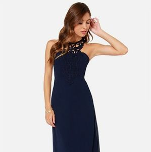 Lulu's Gala Best Friend Navy Blue Maxi Dress
