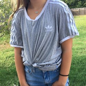 grey adidas tee
