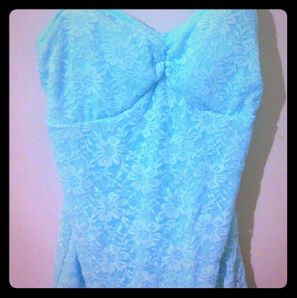 Light Blue Strap Tank Top