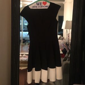 Halston heritage black and white dress size 2