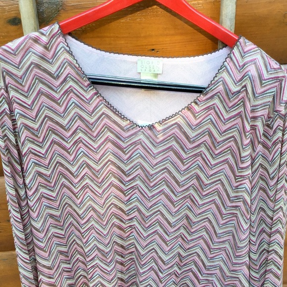 Sigrid Olsen Vee Neck Blouse Knit TOP  Geometric Print  Sz 2X - Picture 5 of 15