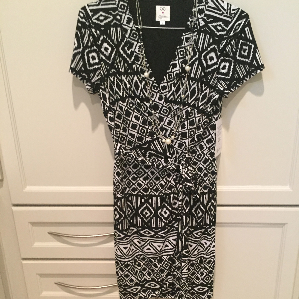 Oleg Cassini Faux Wrap Dress, 6