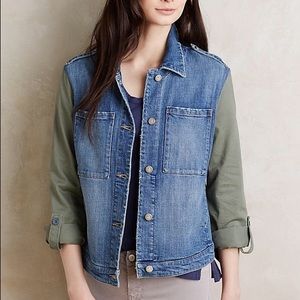 Anthropologie pilcro letterpress Jean Jacket green Anthropologie pilcro letterpress Jean Jacket green