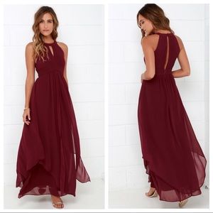 Lulu's dream girl wine burgundy red maxi dress Lulu's dream girl wine burgundy red maxi dress