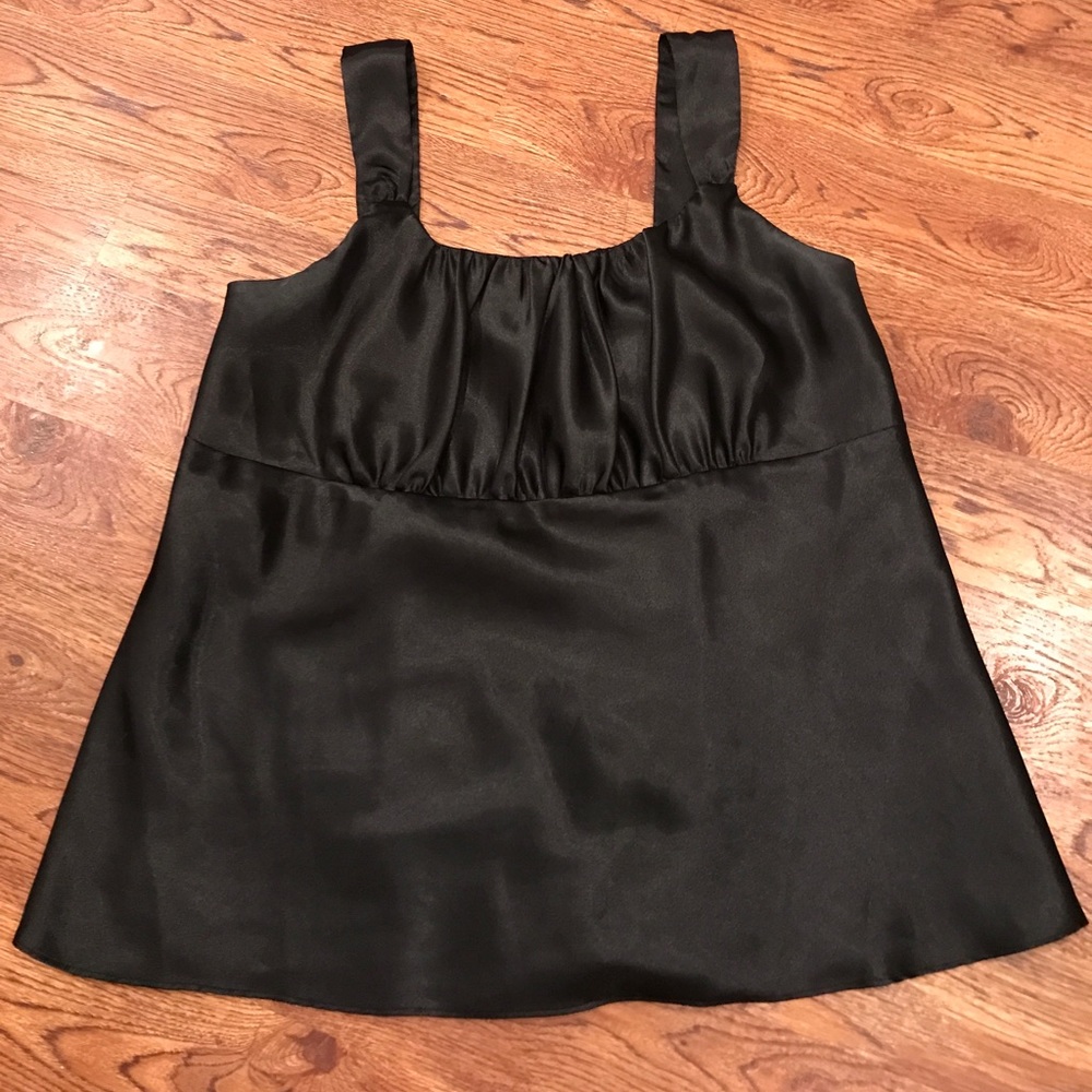 Black silk maternity top