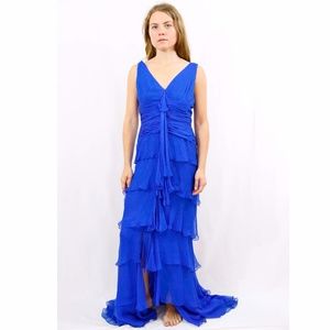 Oscar de la Renta Blue Tiered Gown, Size 4 Oscar de la Renta Blue Tiered Gown, Size 4