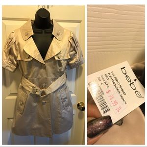 Bebe Short Sleeve Trench / Dress NWT
