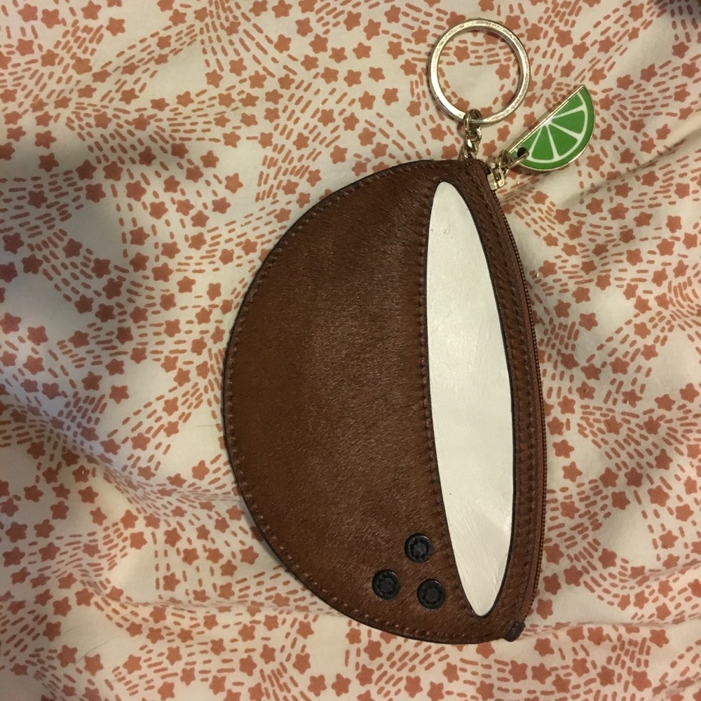 Kate Spade Coconut Coin Purse Keychain