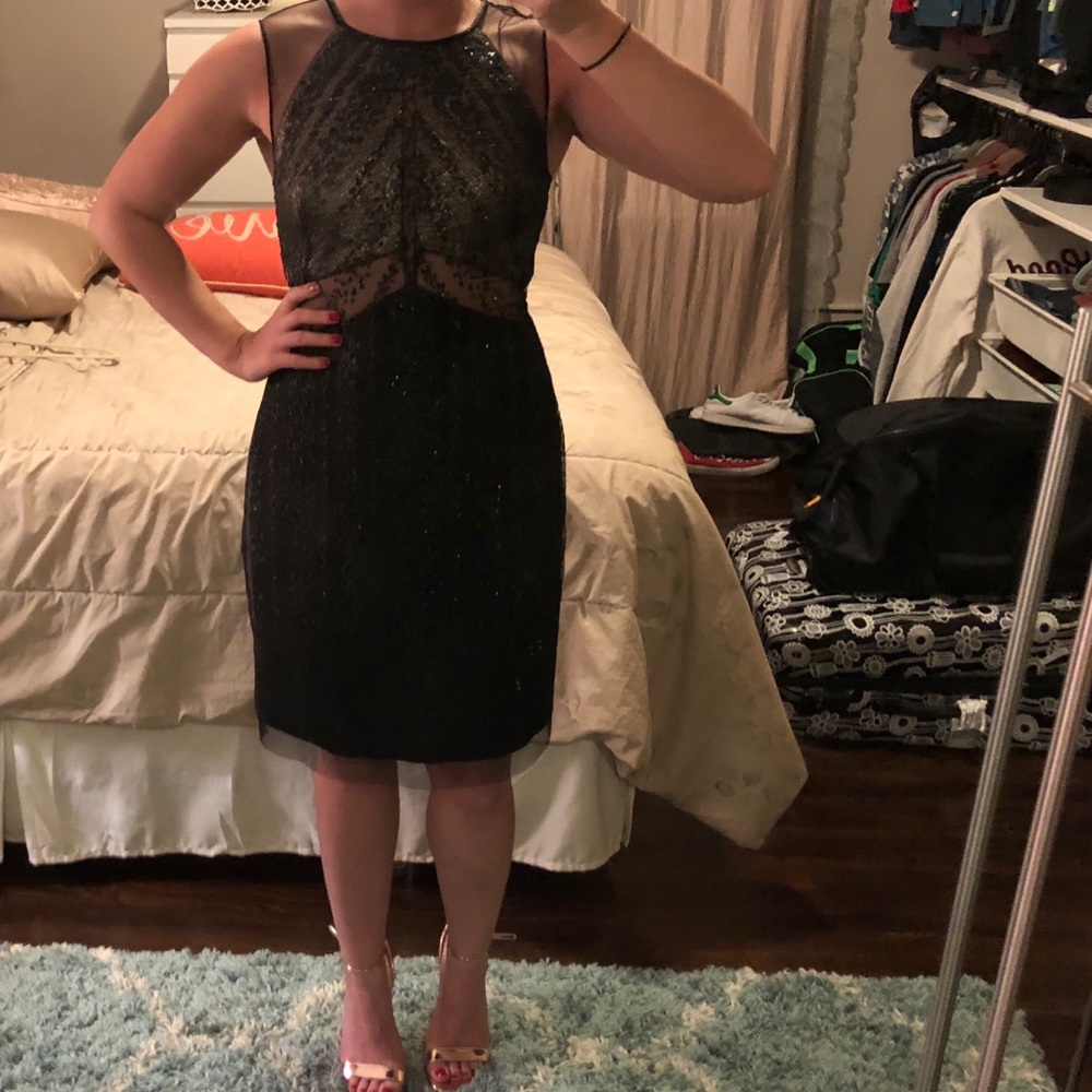 Cocktail Sparkle and lace and gold dress