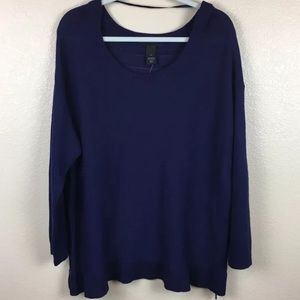 Lane Bryant Sweater Zipper Sides Sheer Back Lane Bryant Sweater Zipper Sides Sheer Back