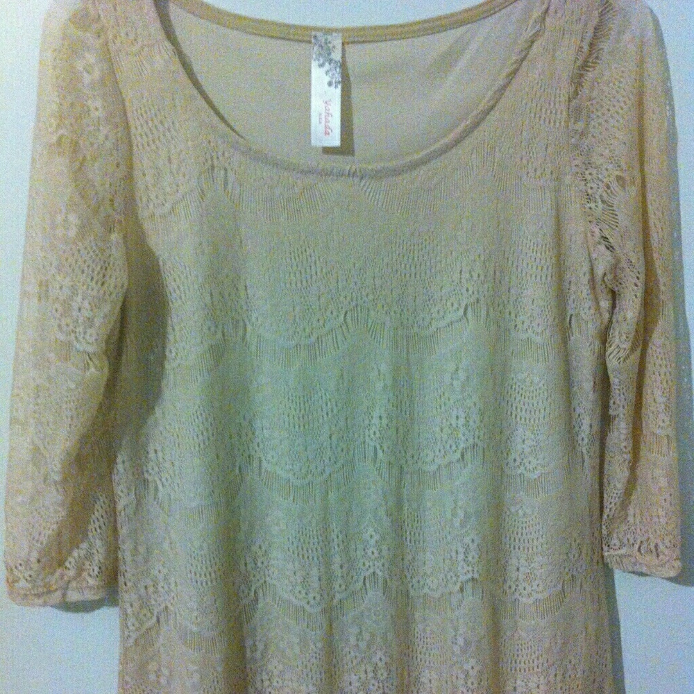 Cream long sleeve shirt