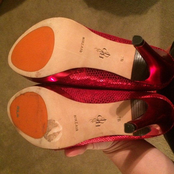 Cole Haan Sexy Red Sequin Heels - Picture 5 of 5
