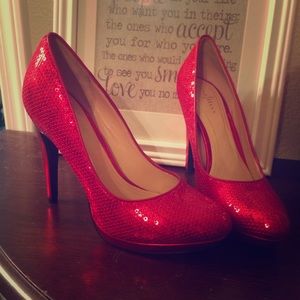 Cole Haan Sexy Red Sequin Heels