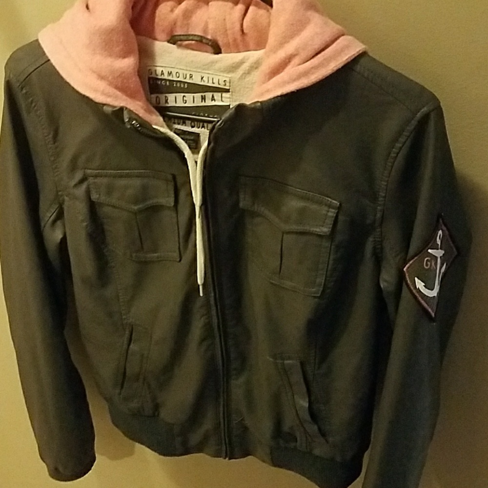 Hooded leather jacket glamour kills