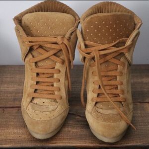 Zara Suede Wedge High Top Sneaker