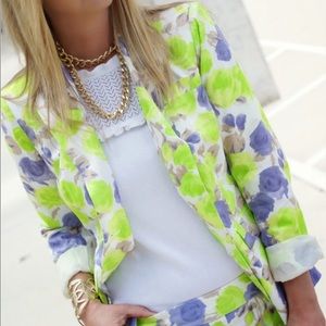 J Crew Factory Floral Jacket Blazer Lined J Crew Factory Floral Jacket Blazer Lined