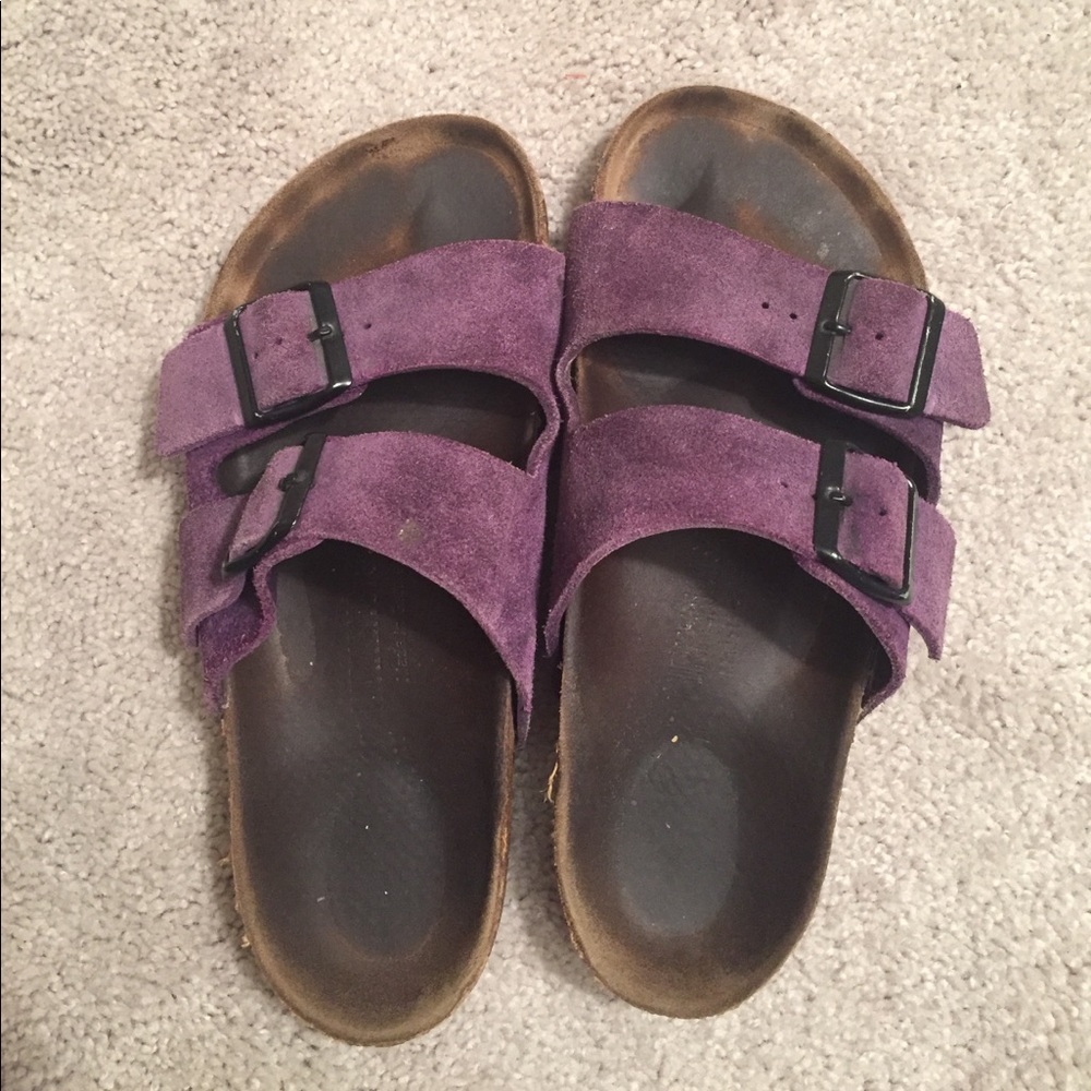 Purple suede Birkenstock Arizona sandals RARE