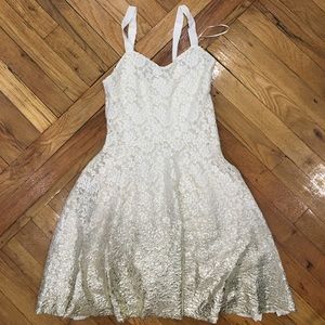 Free People Cream Gold Ombré Lace Dress Free People Cream Gold Ombré Lace Dress