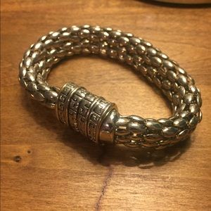Chunky Silver Bracelet with Magnetic Closure