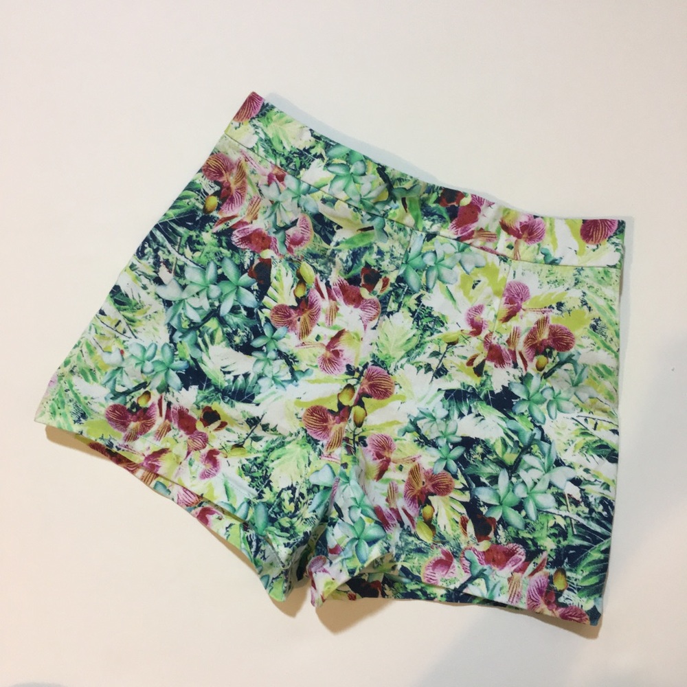 High waist floral short