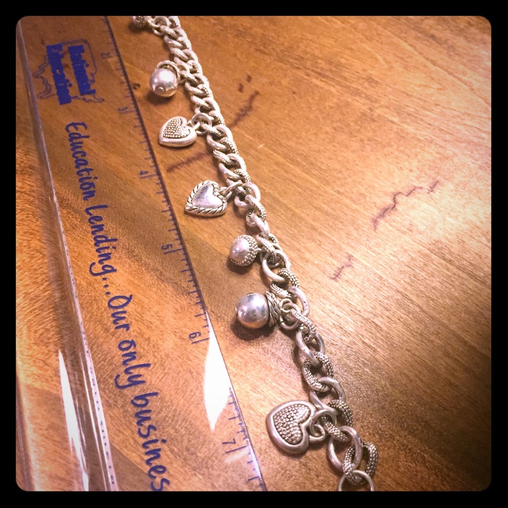 Silver Heart & Bead bracelet