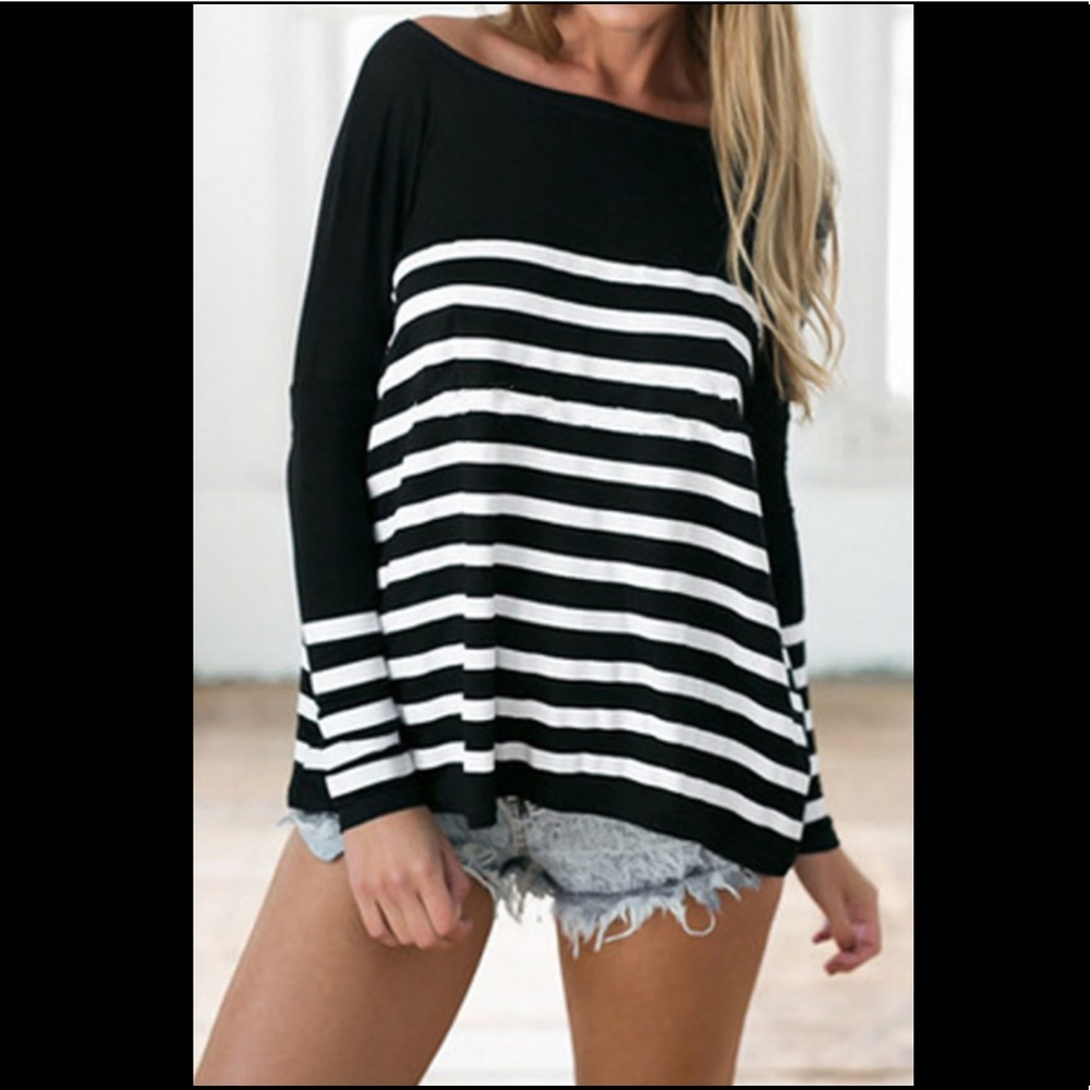 Stay With Me Striped Loose T-shirt