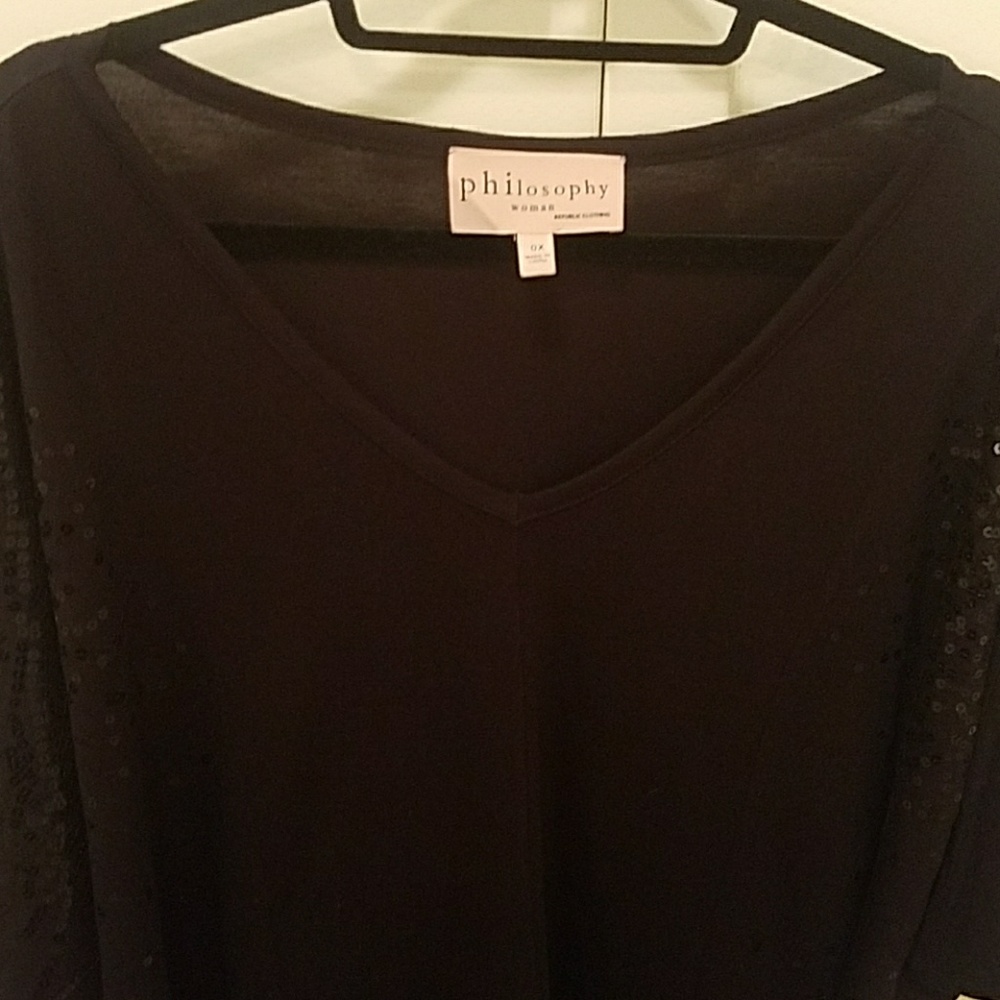 Philosophy dolman sleeve top with sequins