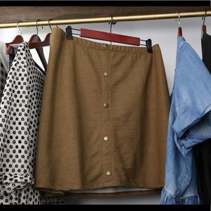 ASOS CURVE Button Through a Line Mini Skirt- Khaki