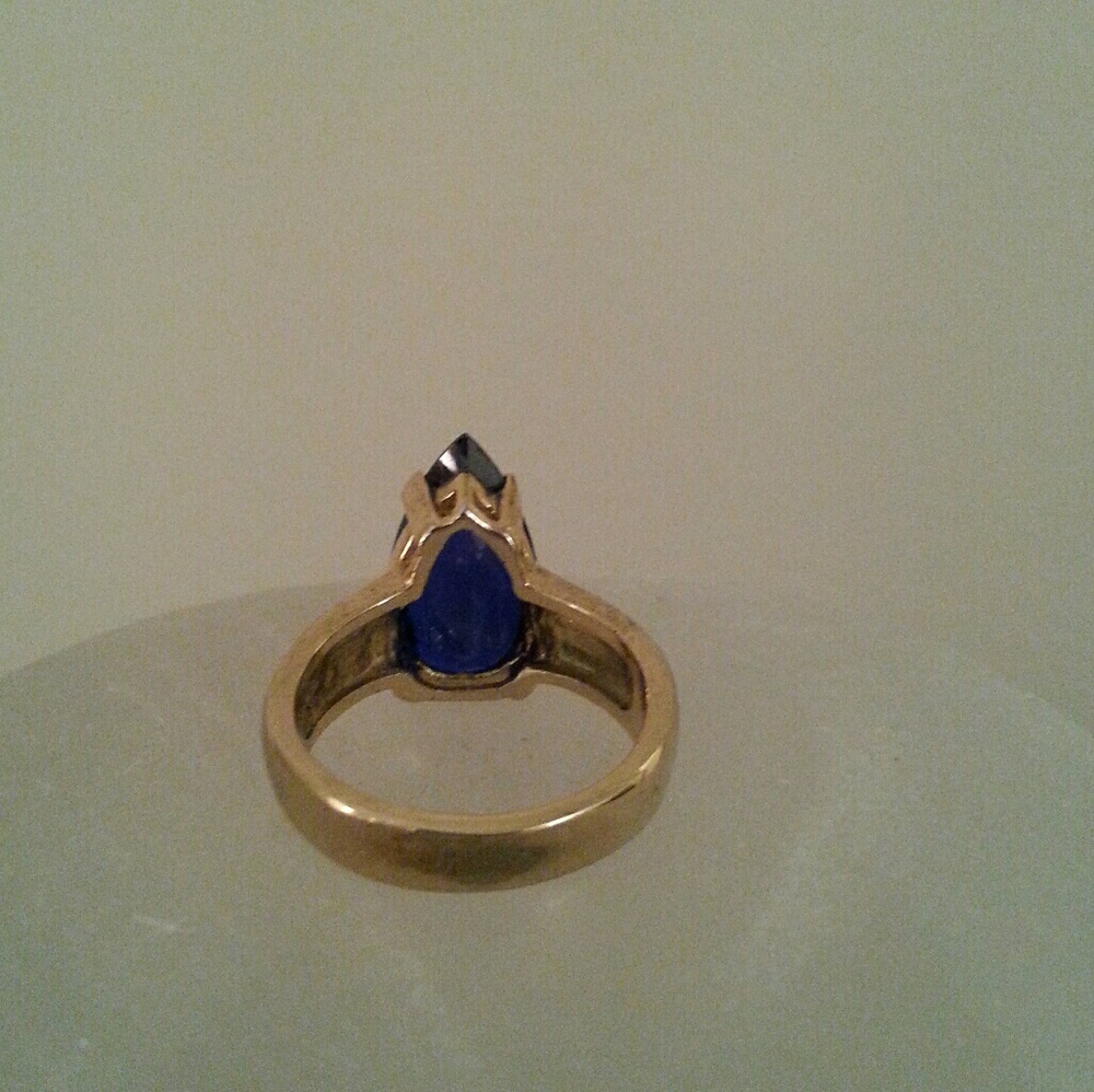 💎Fun, Pear shape blue Ring - Picture 5 of 6