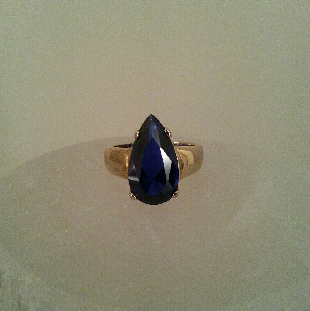 💎Fun, Pear shape blue Ring - Picture 4 of 6