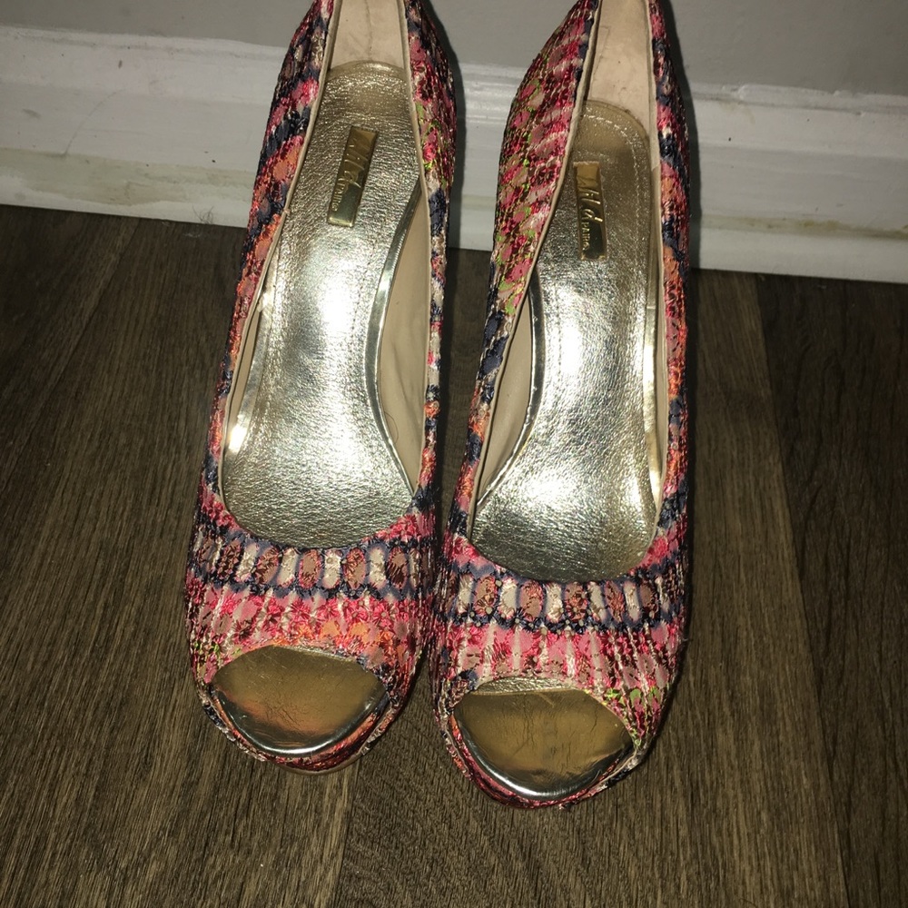 Tribal colored open toe platform spiked heel - Picture 4 of 4