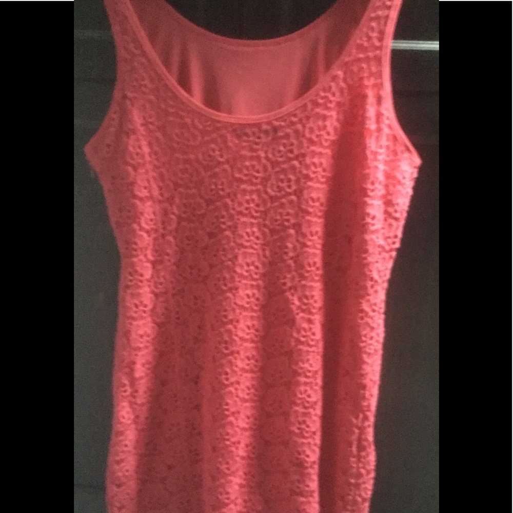 Coral lace dress