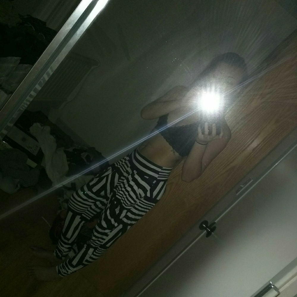 Black & White Striped Pants