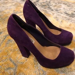 Purple Steve Madden suede heels