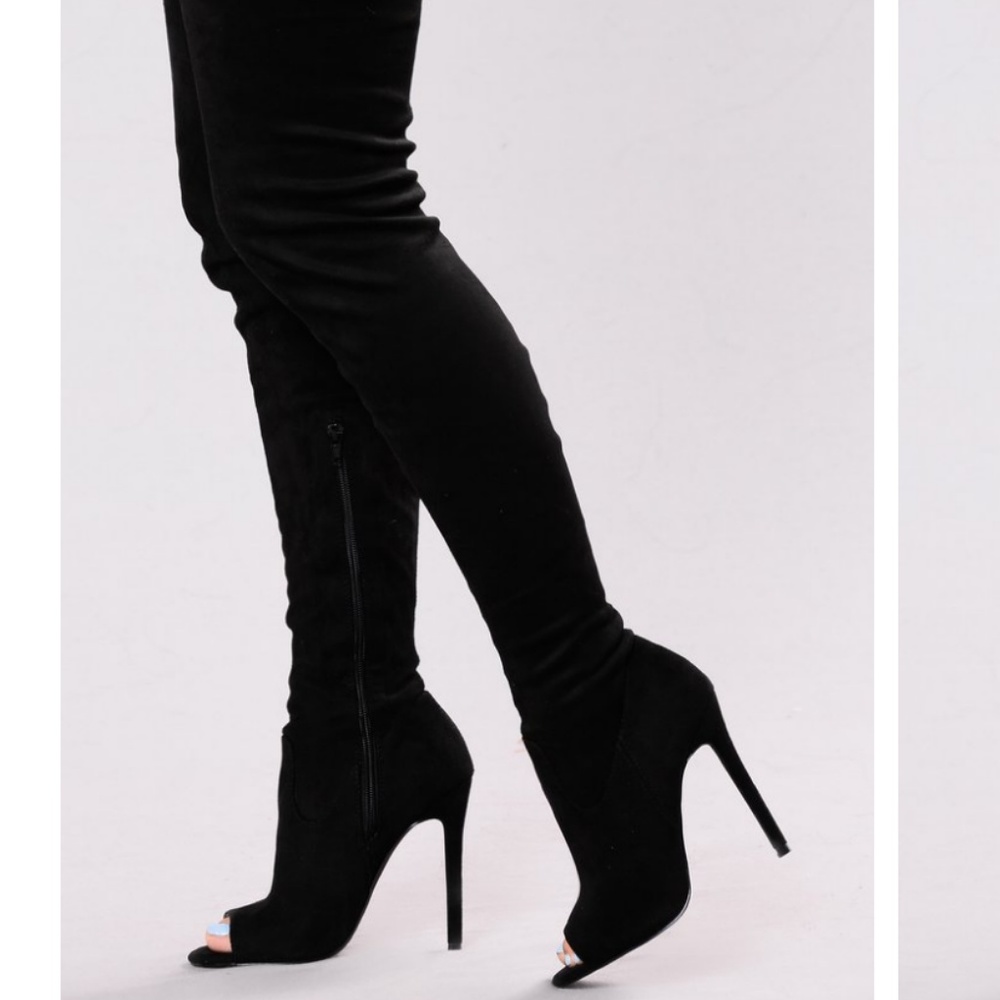 "Looking For Fun" Over The Knee Boot - Black NWT