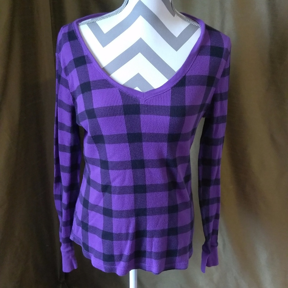 😺 Cute Little Purple Plaid Longsleeve Top